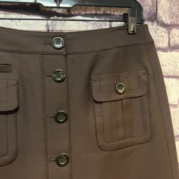 Ann Taylor Brown Fully Lined Skirt Size 2P - Picture 3 of 9